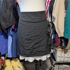 Elegant Black Skirt with Side Ties